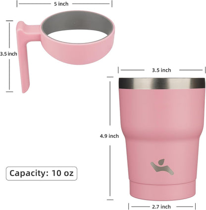Konokyo 20 oz Tumbler with Handle and 2 Straw 2 Lid, Insulated Water Bottle Stainless Steel Vacuum Cup Reusable Travel Mug,Black