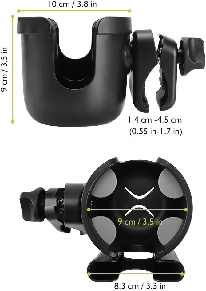 Accmor Stroller Cup Holder with Phone Holder, Bike Cup Holder, Universal Cup Holder for Uppababy Nuna Doona Strollers, 2-in-1 Cup Holder for Walker, Wheelchair, Scooter - Colors B