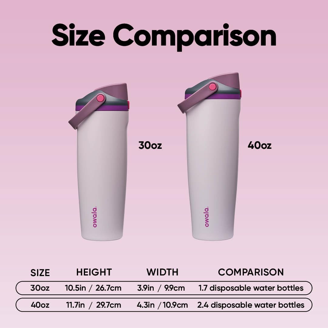 Owala FreeSip Sway Insulated Stainless Steel Water Bottle with Two-Way Spout, Built-In Straw and Bucket Handle, Made for Travel, School, and Sports, 30oz, BPA Free, Leak Proof, Daybreak
