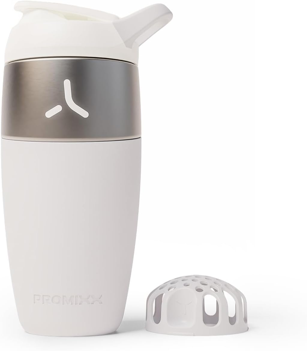 Promixx Pursuit Stainless Steel Shaker Bottle - 26oz Lightweight Metal Protein Mixer with Snap-Fit Agitator for Smooth Shakes - Leak-Proof Gym Shaker Cup for Fitness & Travel - Midnight Blue