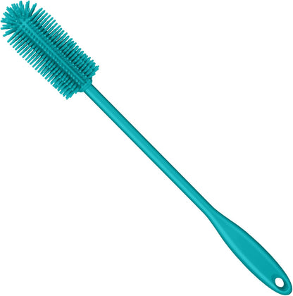 Silicone Bottle Brush, Water Bottle Cleaner Brush with Long Handle, Perfect for Cleaning Narrow Neck Containers, Vacuum Sports Bottle, Tumblers, Flask, Glassware (1 Pack, Charcoal)