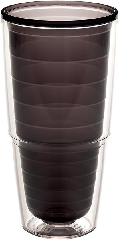 Tervis Clear & Colorful Tabletop Made in USA Double Walled Insulated Tumbler Travel Cup Keeps Drinks Cold & Hot, 16oz Mug, Clear