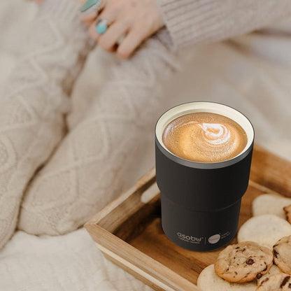 asobu Ultimate Ceramic Travel Mug, 12oz Insulated Stainless Steel Coffee Cup with Handle & Splash-Resistant Lid, Ceramic Lined for Pure Taste, BPA-Free, Double-Wall Vacuum for Hot Drinks