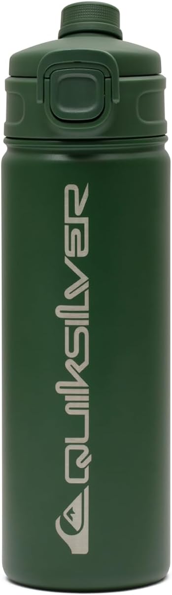 Quiksilver Laguna 32oz Tripple Wall Stainless Steel Water Bottle, Reusuable Sports Bottle with Leak-Proof Straw and Spout Lid, Non-Slip Rubber Base, Carrier Handle, 24H Hot & Cold Insulated Tumbler