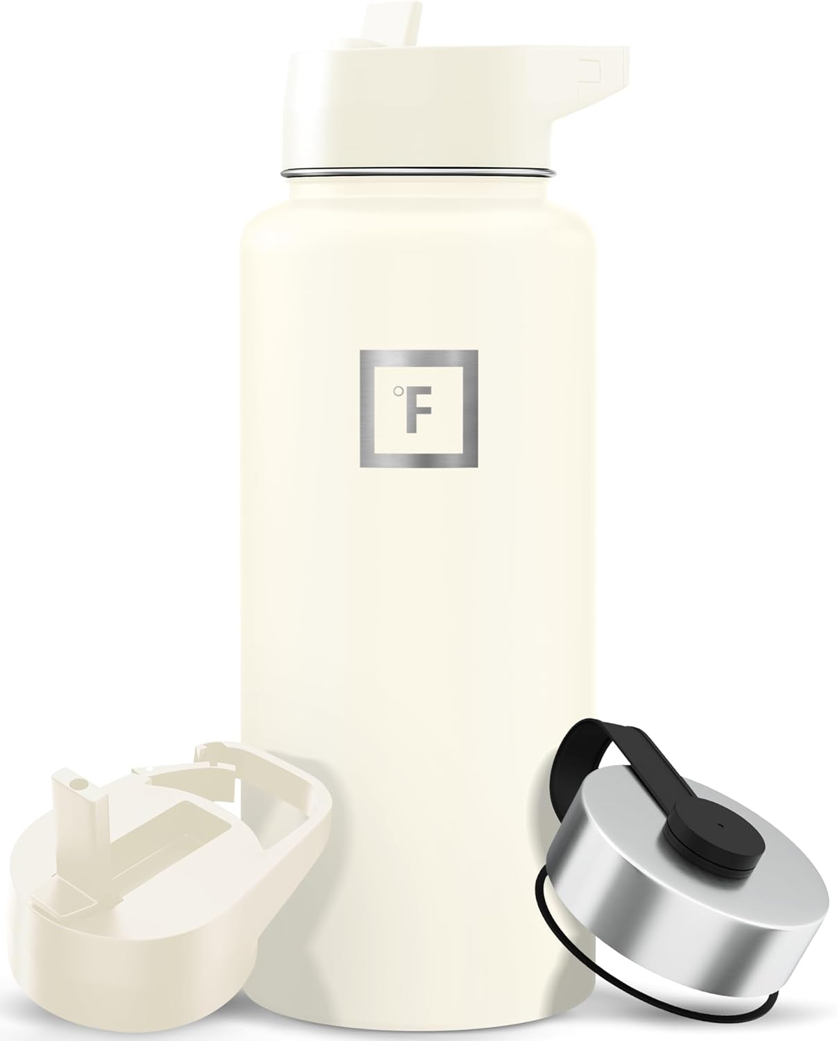 IRON °FLASK Camping & Hiking Hydration Flask with Straw, Wide Mouth Insulated Stainless Steel Sports Water Bottle - 22 oz Aurora