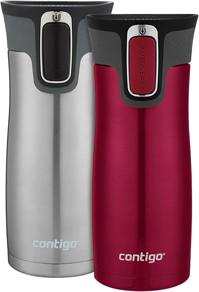 Contigo AUTOSEAL West Loop Vacuum-Insulated Stainless Steel Travel Mug with Easy-Clean Lid 12 oz Blueberry