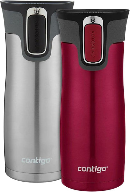 Contigo AUTOSEAL West Loop Vacuum-Insulated Stainless Steel Travel Mug with Easy-Clean Lid 12 oz Blueberry