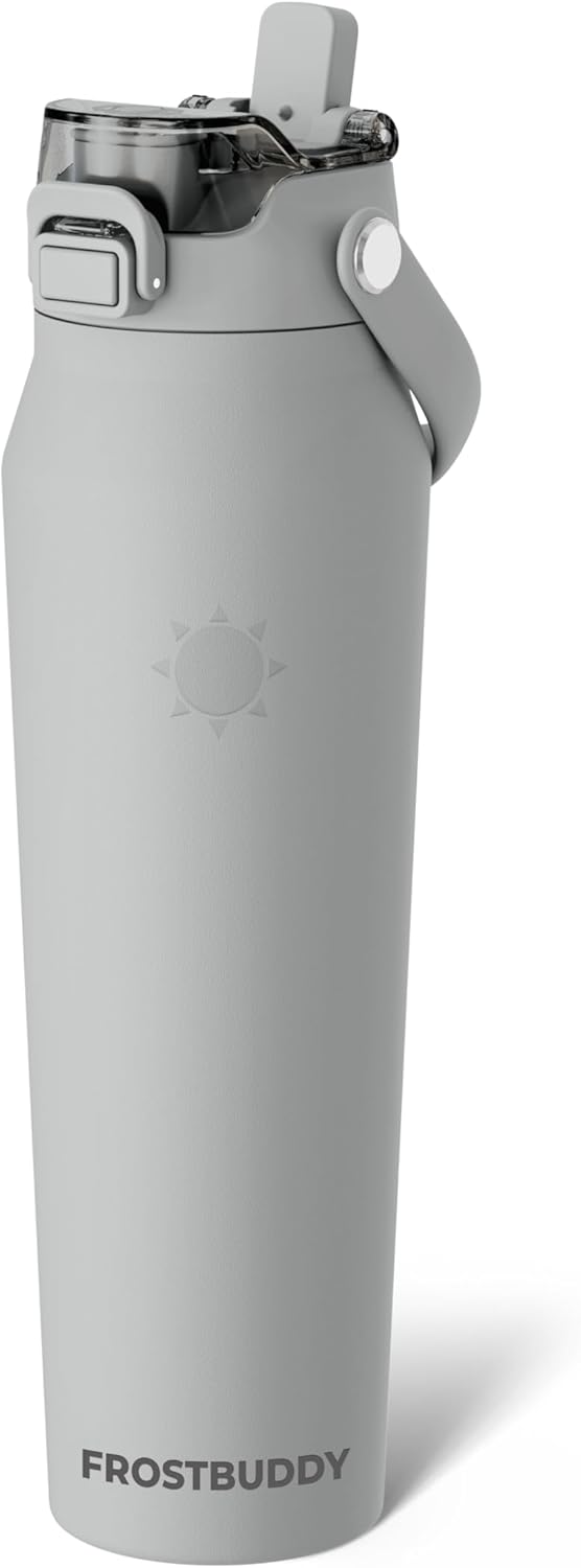 Frost Buddy 24oz Insulated Water Bottle with Straw & Chug Lid | Leak-Proof Stainless Steel | 24-Hours Cold | Sweat-Proof, Cup Holder Friendly | Ideal for Gym, Travel, Sports & Everyday Hydration - Colors B
