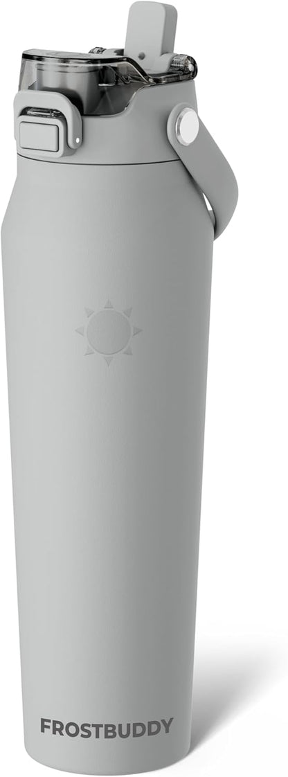 Frost Buddy 24oz Insulated Water Bottle with Straw & Chug Lid | Leak-Proof Stainless Steel | 24-Hours Cold | Sweat-Proof, Cup Holder Friendly | Ideal for Gym, Travel, Sports & Everyday Hydration - Colors B