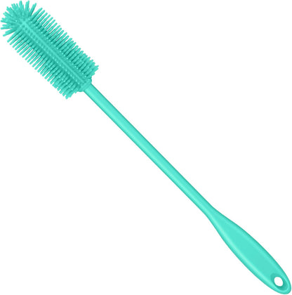 Silicone Bottle Brush, Water Bottle Cleaner Brush with Long Handle, Perfect for Cleaning Narrow Neck Containers, Vacuum Sports Bottle, Tumblers, Flask, Glassware (1 Pack, Charcoal)