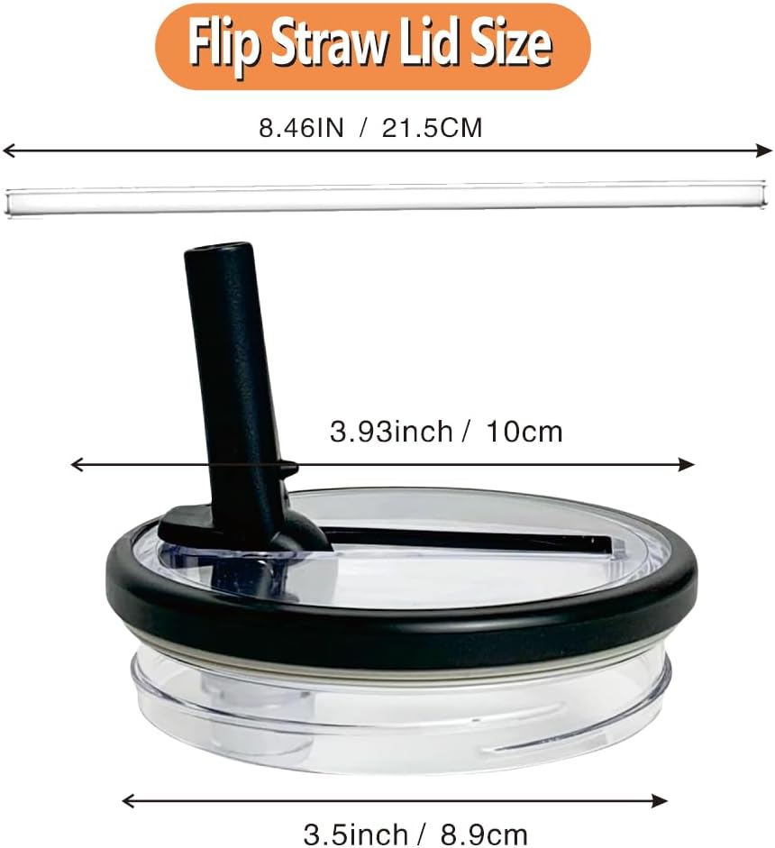 40 oz Tumbler Lid Replacement Leak Proof Spill Proof Flip Straw for Stanley Lid, 40oz Cup Lid (2 Pack Beige)