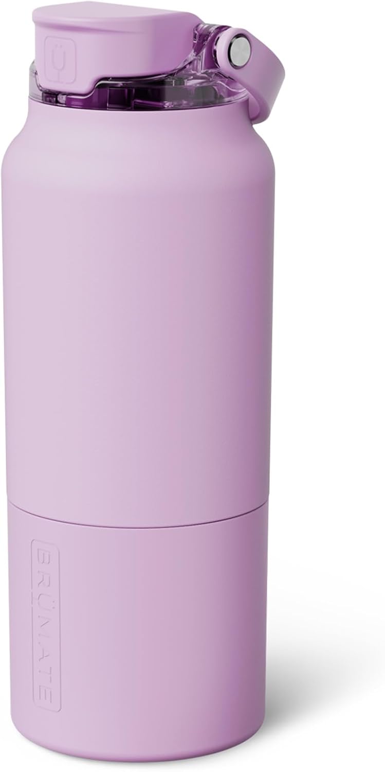 BrüMate Rise 25oz Water Bottle With 100% Leakproof Covered Silicone Straw | Insulated Stainless Steel Water Bottle | Cup-Holder Friendly | Fast Flow | Soft Sip Silicone Spout | BPA-Free (Rose Taupe)