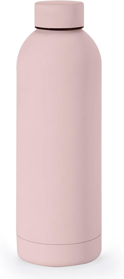 NOBL Stainless Steel Water Bottle,17 oz, 500 ml, Double Wall Vacuum Insulation, Sealed Bottle Keeps Drinks Cold 24 Hrs & Hot 12 Hrs, Leak Proof, Fits Noble Carry-On Cup Holder - Sand