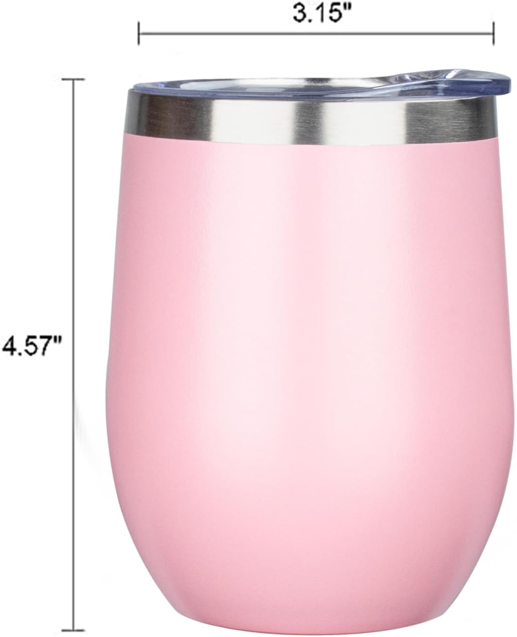 MEZMUT 12 Oz Insulated Wine Tumbler with Lid Double Wall Vacuum Stainless Steel Wine Glass Coffee Mug Insulated Tumbler Cup for Champaign, Cocktail, Beer (Black, 1 Pack)