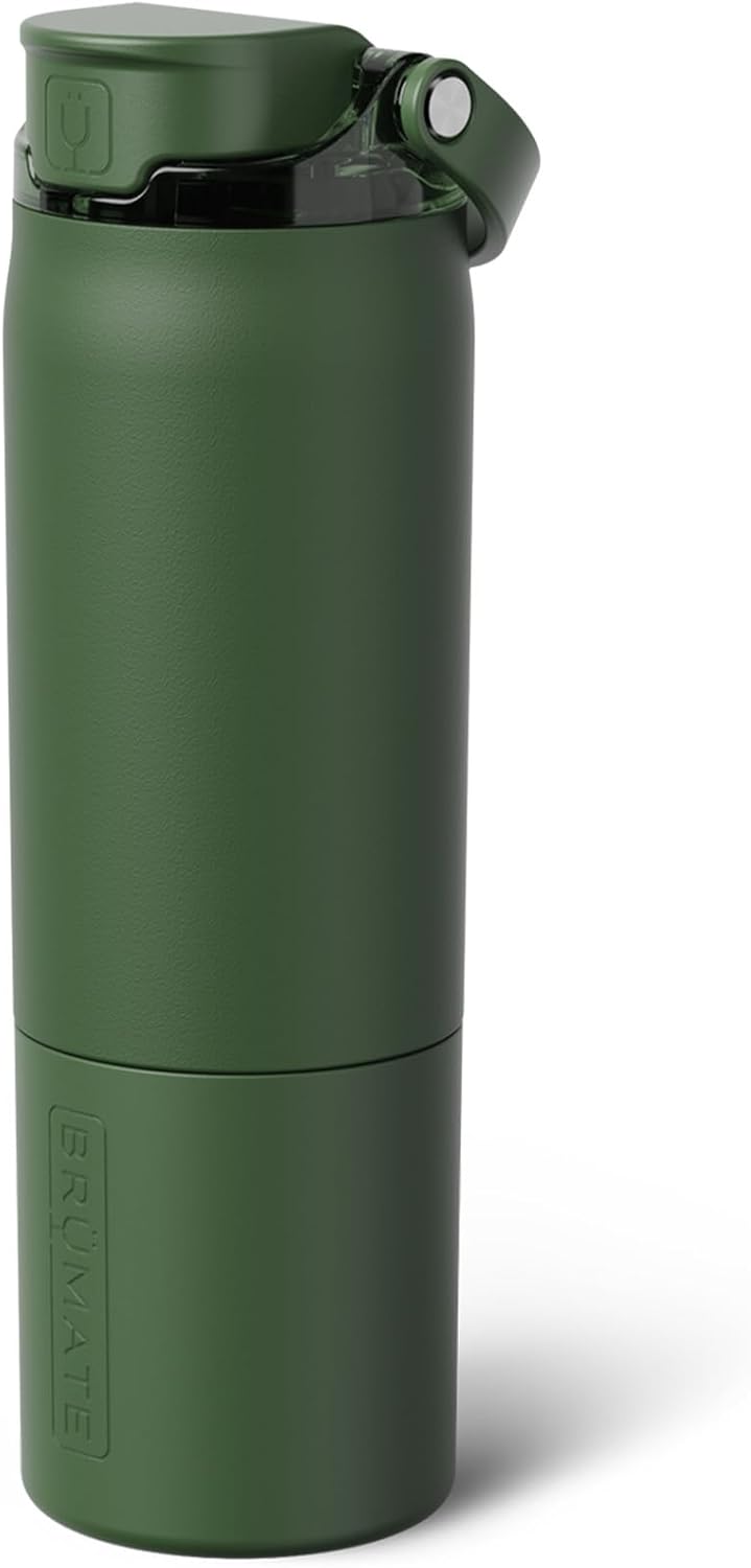 BrüMate Rise 25oz Water Bottle With 100% Leakproof Covered Silicone Straw | Insulated Stainless Steel Water Bottle | Cup-Holder Friendly | Fast Flow | Soft Sip Silicone Spout | BPA-Free (Rose Taupe)