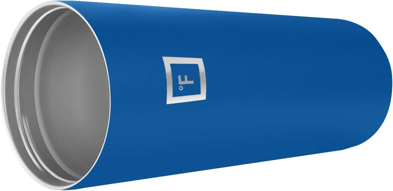IRON °FLASK Classic Tumbler - Vacuum Insulated Stainless Steel Water Bottle, Double Walled, Drinking Cup, Insulated Travel Mug (Cobalt, 24 oz Solid Lid)