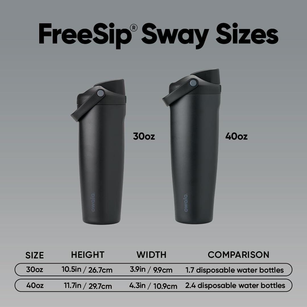 Owala FreeSip Sway Insulated Stainless Steel Water Bottle with Two-Way Spout, Built-In Straw and Bucket Handle, Made for Travel, School, and Sports, 30oz, BPA Free, Leak Proof, Daybreak