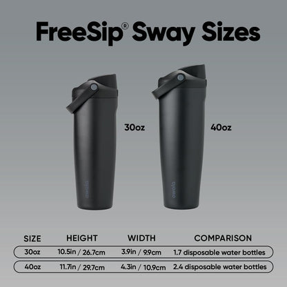 Owala FreeSip Sway Insulated Stainless Steel Water Bottle with Two-Way Spout, Built-In Straw and Bucket Handle, Made for Travel, School, and Sports, 30oz, BPA Free, Leak Proof, Daybreak
