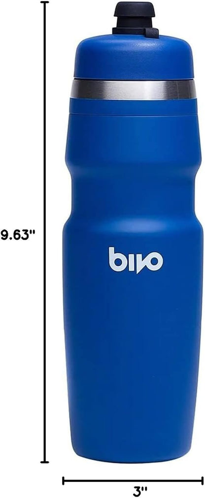 Bivo Duo 25oz Non Insulated Stainless Steel Bike Water Bottle - Lightweight for Cycling, Hiking, Sports - No Plastic Taste, Fits Most Cages, Dishwasher Safe - (Raw)