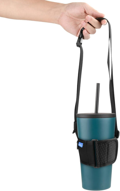 Xxerciz Tumbler Carrier Holder Water Bottle Holder with Adjustable Shoulder Strap Portable Water Bottle Sling for Walking