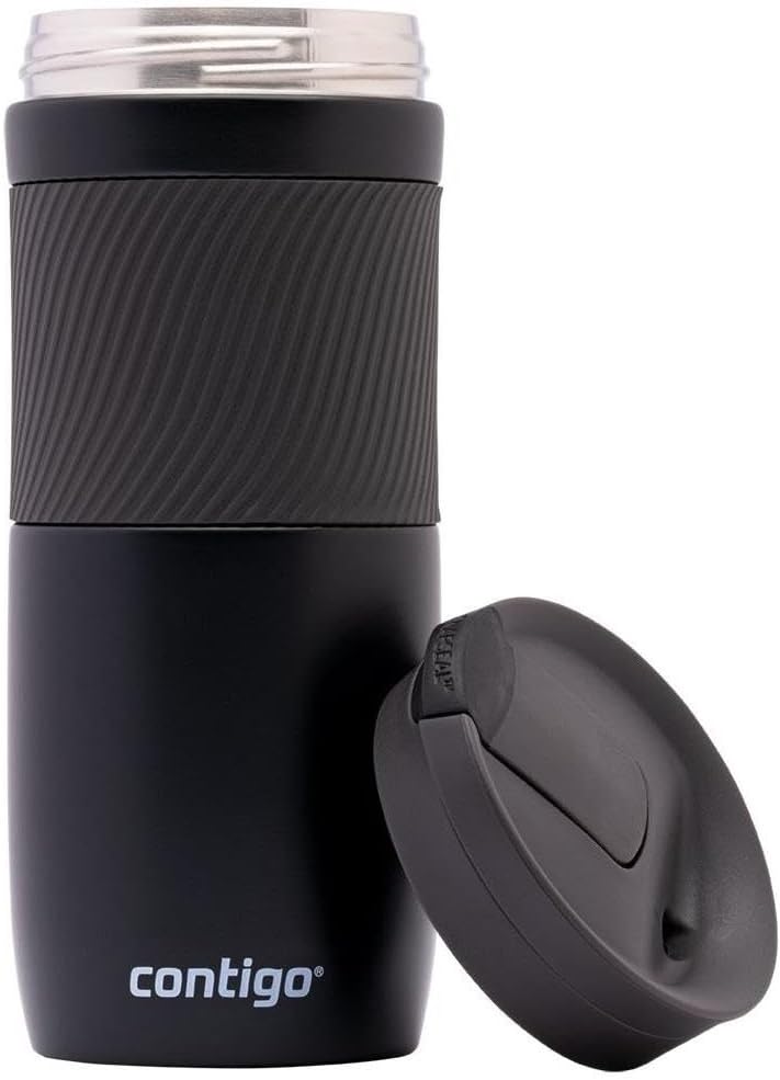 Contigo Byron Snapseal Travel Mug, Stainless Steel Thermal mug, vacuum flask, leakproof tumbler, coffee mug with BPA free Easy-Clean Lid, 470 ml, Vivacious