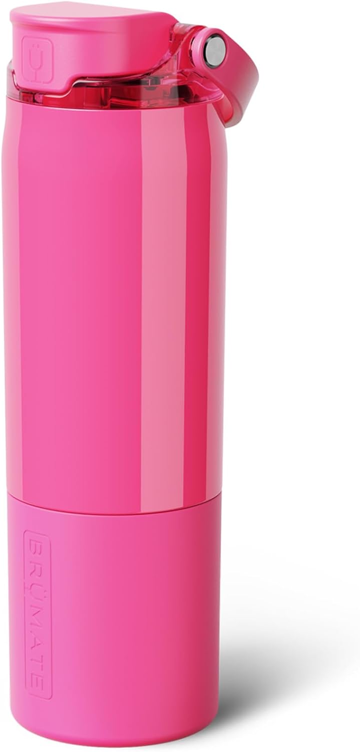 BrüMate Rise 25oz Water Bottle With 100% Leakproof Covered Silicone Straw | Insulated Stainless Steel Water Bottle | Cup-Holder Friendly | Fast Flow | Soft Sip Silicone Spout | BPA-Free (Rose Taupe)