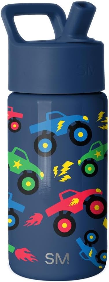 Simple Modern Kids Water Bottle with Straw Lid | 14oz Insulated Stainless Steel Kids Tumbler & Spill Proof Toddler Cup for School, Girls, Boys | Summit | Chloe Floral - Colors B