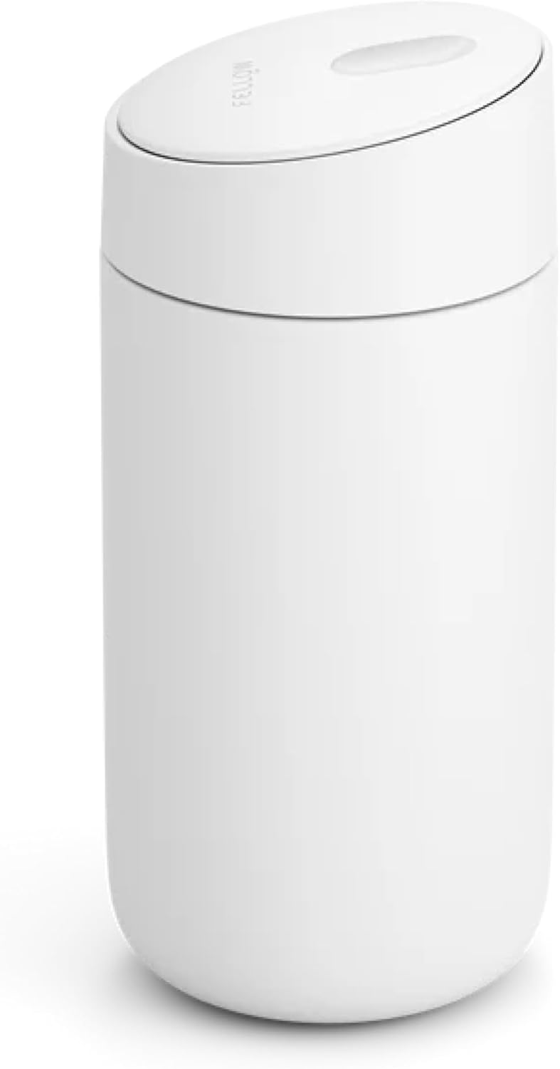 Fellow 12 oz Carter Slide Travel Mug – One-Handed Slide Lid, Vacuum Insulated Stainless Steel Tumbler with Ceramic Interior for Hot and Cold Drinks, Leak-Proof and Dishwasher Safe, Hazy Blue