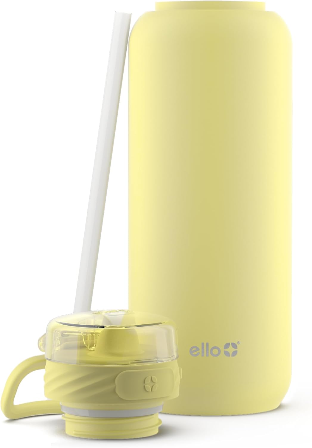 Ello Cooper 22oz Stainless Steel Water Bottle with Straw and Carry Handle, Double Walled and Vacuum Insulated Metal, Leak Proof Locking Lid with Soft Silicone Spout, Reusable, BPA Free, Lilac