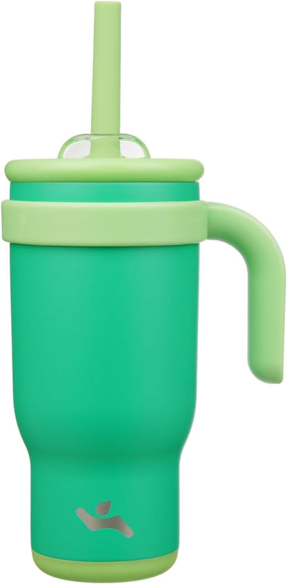 Konokyo 30 oz Tumbler with Side Handle, Insulated Water Bottle with Straw and 2 in 1 Lid, Stainless Steel Cup Travel Coffee Mug for Sports Office Gym,Purple