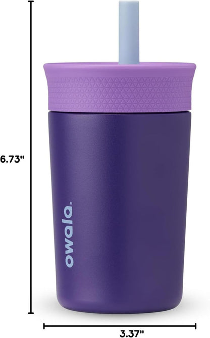 Owala Kids BPA-Free Plastic Tumbler with Spill Resistant Flexible Straw, Easy to Clean, Kids Water Bottle, Great for Travel, Dishwasher Safe, 15 Oz, Skate Park