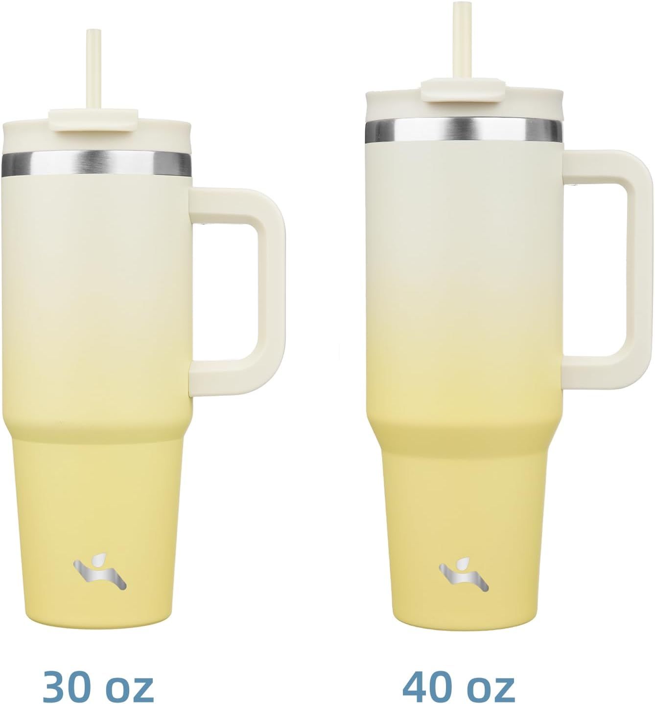 Konokyo 30 oz Tumbler with Handle and 2 Straws,2 in 1 Lid Insulated Water Bottle Stainless Steel Travel Coffee Mug,Sky
