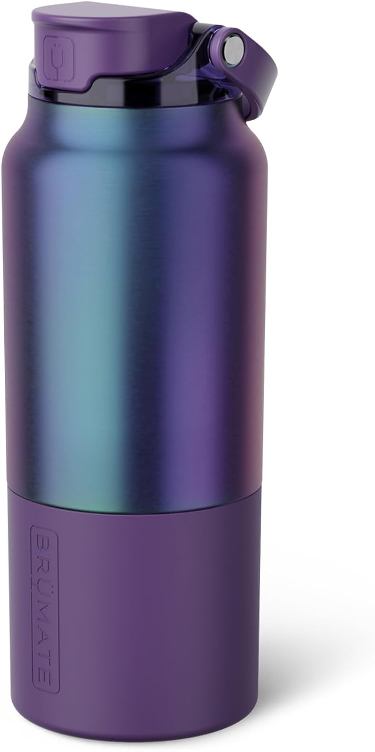 BrüMate Rise 25oz Water Bottle With 100% Leakproof Covered Silicone Straw | Insulated Stainless Steel Water Bottle | Cup-Holder Friendly | Fast Flow | Soft Sip Silicone Spout | BPA-Free (Rose Taupe)