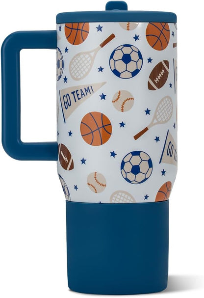 HydroJug Kids - 20 oz Insulated Kids Water Bottle with Flip Straw & Handle | Leak-Proof & Durable | Perfect for School, Sports, Lunch, Travel & Camp, Primrose