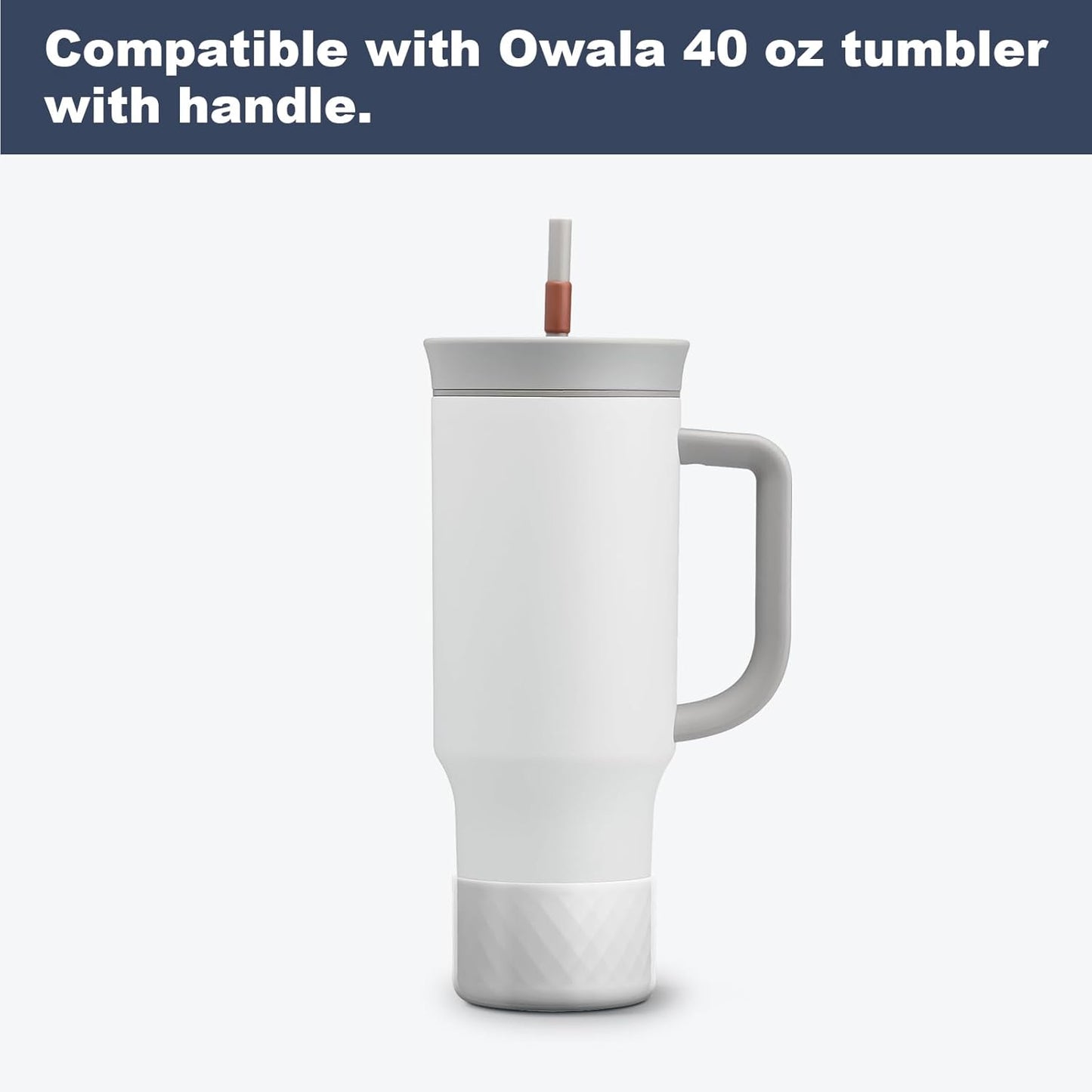 Silicone Boot for Owala 40 oz Tumbler with Handle, Anti-Slip Protective Sleeve for Stainless Steel Triple Layer Insulated Travel Tumbler Accessories