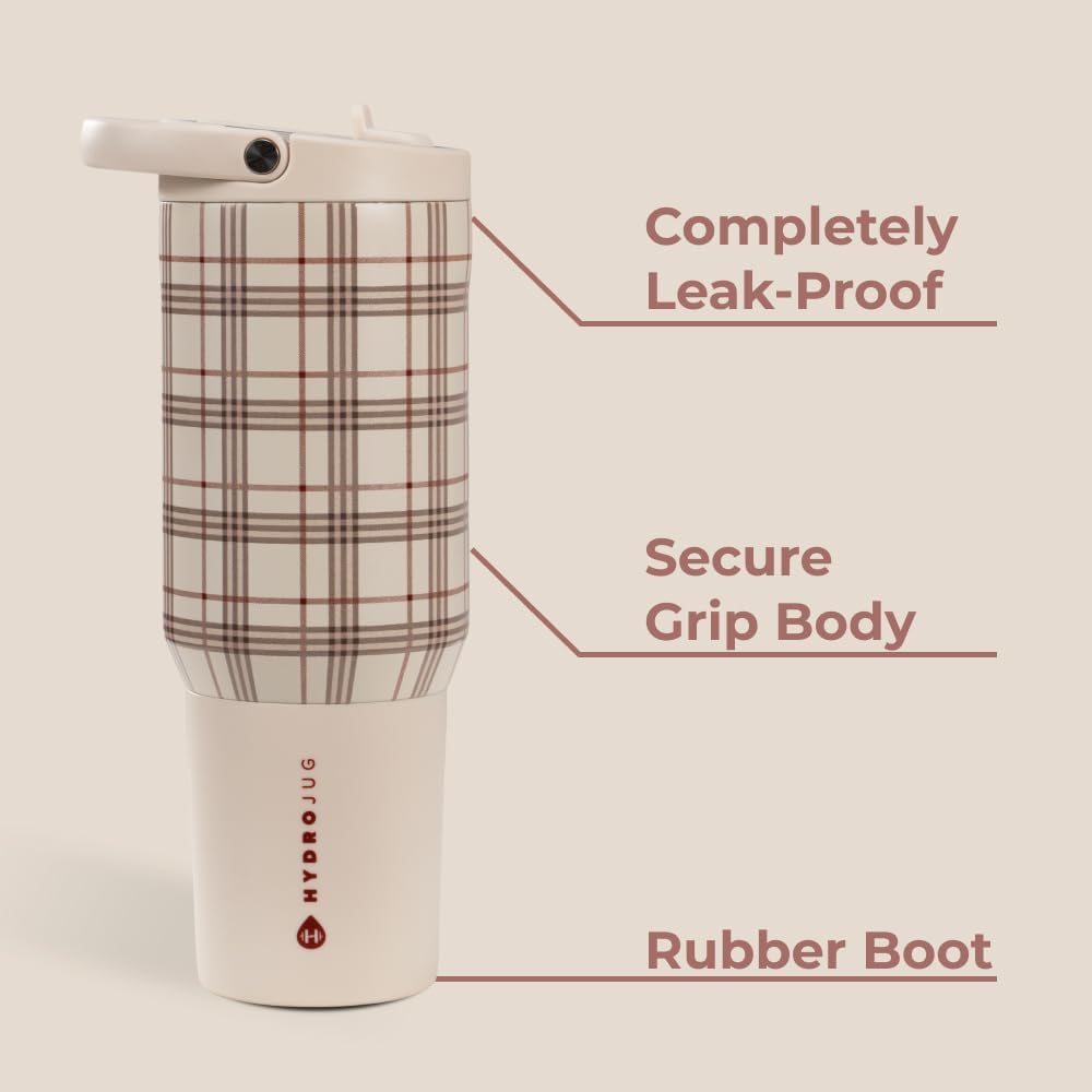 HydroJug Sport - Stainless Steel Tumbler with Straw, Vacuum Insulated, 40oz Leakproof Water Bottle, Ergonomic Design, Reusable, Dishwasher Safe, Rubber Base, Durable for Gym or Outdoors, Sage