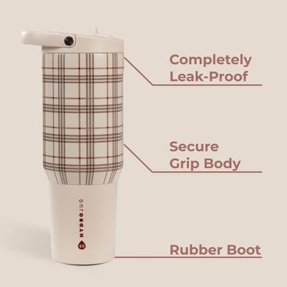 HydroJug Sport - Stainless Steel Tumbler with Straw, Vacuum Insulated, 40oz Leakproof Water Bottle, Ergonomic Design, Reusable, Dishwasher Safe, Rubber Base, Durable for Gym or Outdoors, Sage