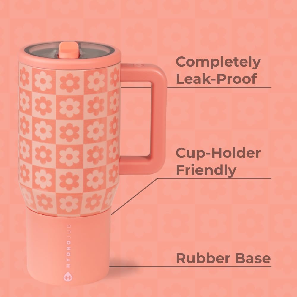 HydroJug Kids - 20 oz Insulated Kids Water Bottle with Flip Straw & Handle | Leak-Proof & Durable | Perfect for School, Sports, Lunch, Travel & Camp, Primrose