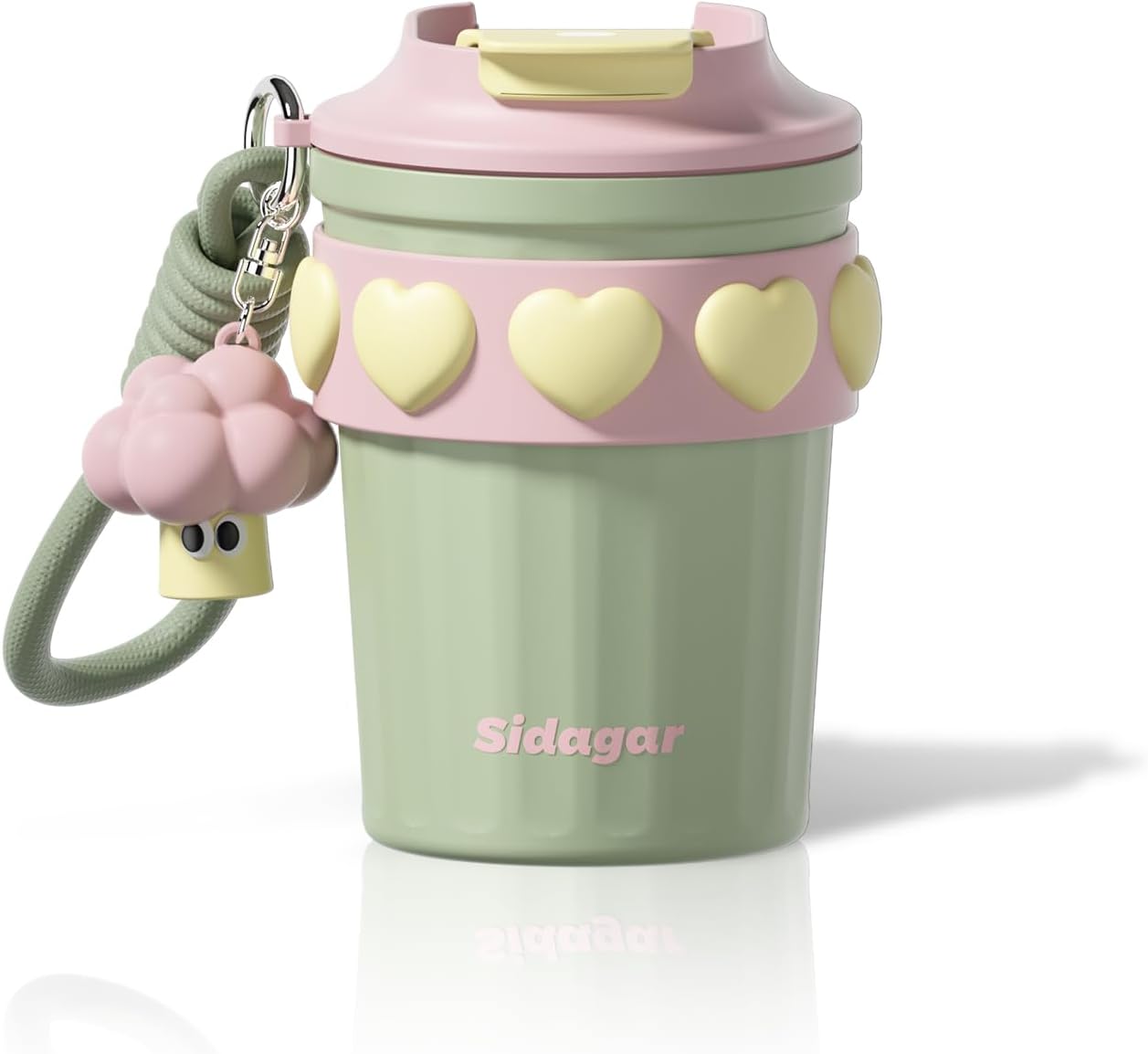 SDGA+ 12 oz Travel Coffee Mug Spill Proof Leak Proof, Stainless Steel Thermal Coffee Cup with Lid, Resuable Cup for Hot and Cold, Portable Tumbler for Women, Light Pink