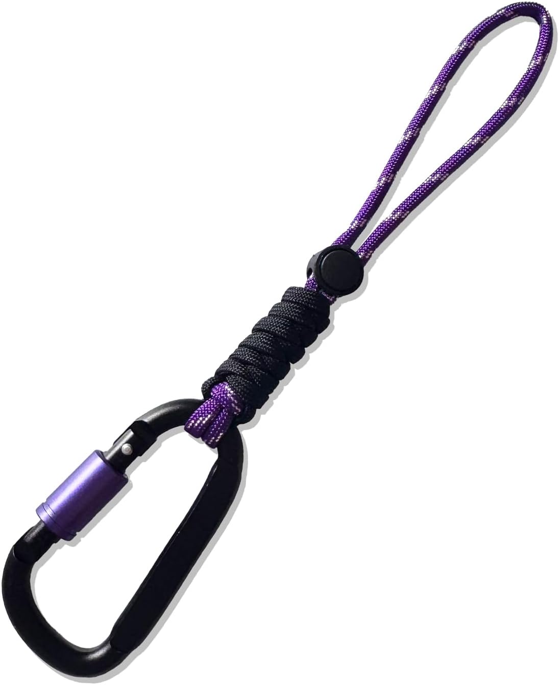 Paracord Keychain/Carabiner Clip - Jaymokes D Ring Metal Hook for Water Bottle, Key, Backpacks and More