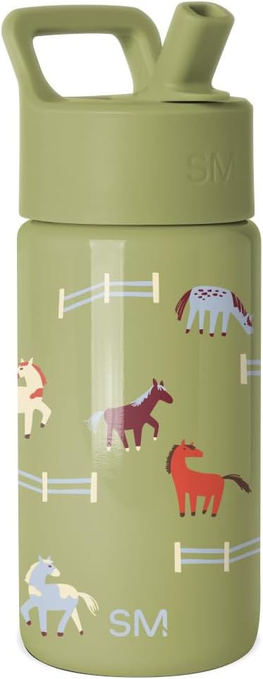 Simple Modern Kids Water Bottle with Straw Lid | 14oz Insulated Stainless Steel Kids Tumbler & Spill Proof Toddler Cup for School, Girls, Boys | Summit | Chloe Floral - Colors A