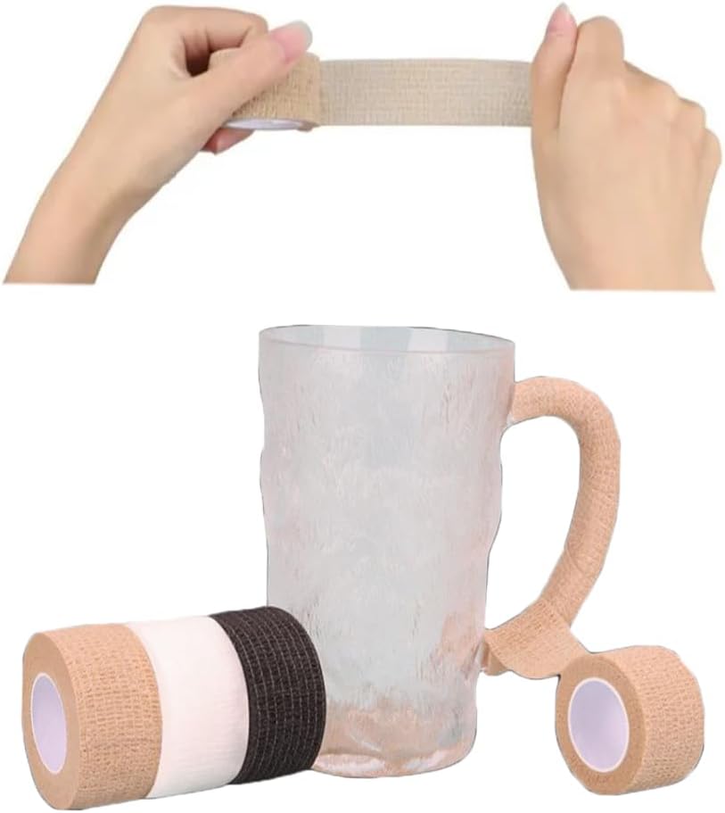 6 Pack Coffee Mug Handles Cover Handleless Cups Non Slip Grip Hot Water Drinking Glasses Insulated Wrap Anti Scald Tape Protective Covers for Glass Tumbler with Straw and Lid Travel Cups