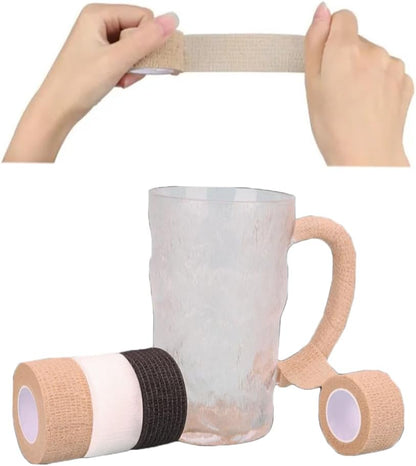 6 Pack Coffee Mug Handles Cover Handleless Cups Non Slip Grip Hot Water Drinking Glasses Insulated Wrap Anti Scald Tape Protective Covers for Glass Tumbler with Straw and Lid Travel Cups