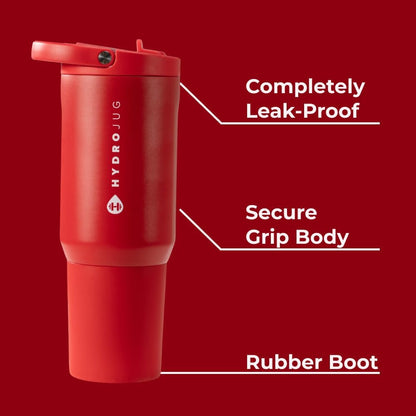 HydroJug Sport - Stainless Steel Tumbler with Straw, Vacuum Insulated, 40oz Leakproof Water Bottle, Ergonomic Design, Reusable, Dishwasher Safe, Rubber Base, Durable for Gym or Outdoors, Sage