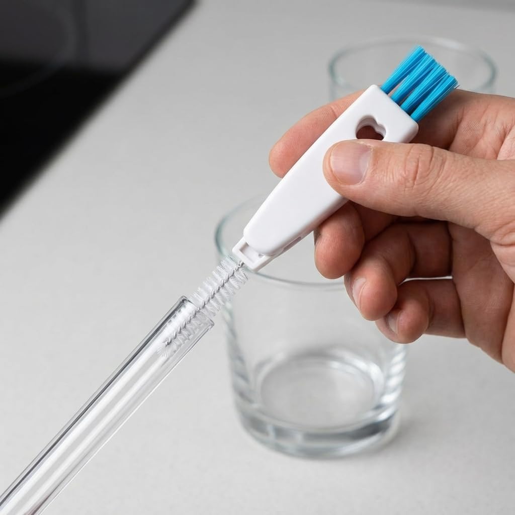 3 in 1 Cup Lid Gap Cleaning Brush Set, Multifunctional Bottle Cleaning Brush, Mutipurpose Tiny Silicone Cup Holder Cleaner, Home Kitchen Cleaning Tools (White)