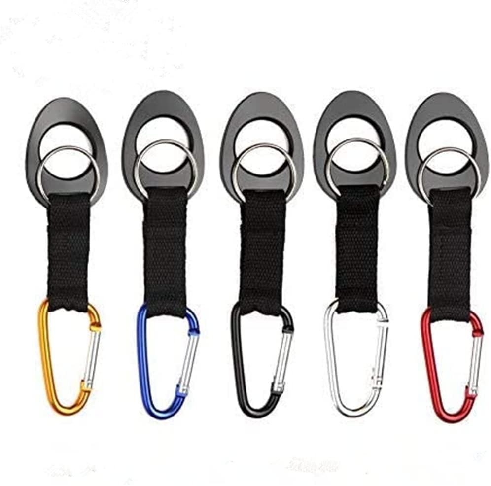 Durable Silicone Water Bottle Holder Hook Carrier with Carabiner Clip & Key Ring, Fits Any 12oz, 17oz and 25oz Water Bottles for Outdoor Activities Camping Hiking Traveling or Daily Use