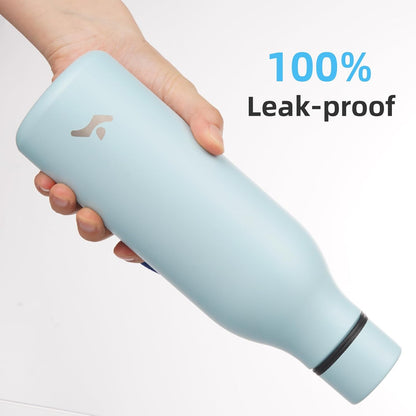 Konokyo Insulated Water Bottle with Strap,18 oz Double Wall Stainless Steel Vacuum Bottles Metal Water Flask,Macaron Green - Colors B
