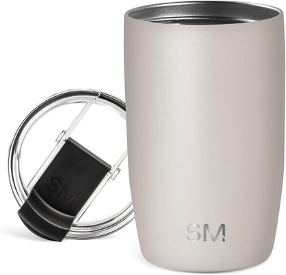 Simple Modern Voyager Tumbler with Flip Lid | Travel Coffee Mug | Insulated Stainless Steel Cold Brew Iced or Hot Coffee Cup | Gifts for Women Men Her Him | 16oz, Almond Birch