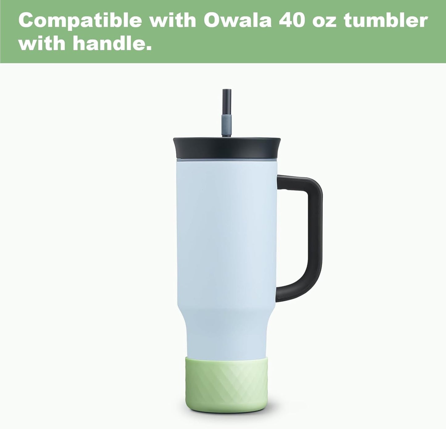 Silicone Boot for Owala 40 oz Tumbler with Handle, Anti-Slip Protective Sleeve for Stainless Steel Triple Layer Insulated Travel Tumbler Accessories