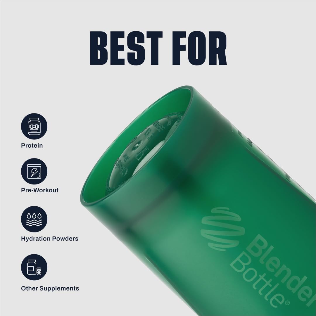BlenderBottle Classic V2 Shaker Bottle Perfect for Protein Shakes and Pre Workout, 20-Ounce, Clear/Black